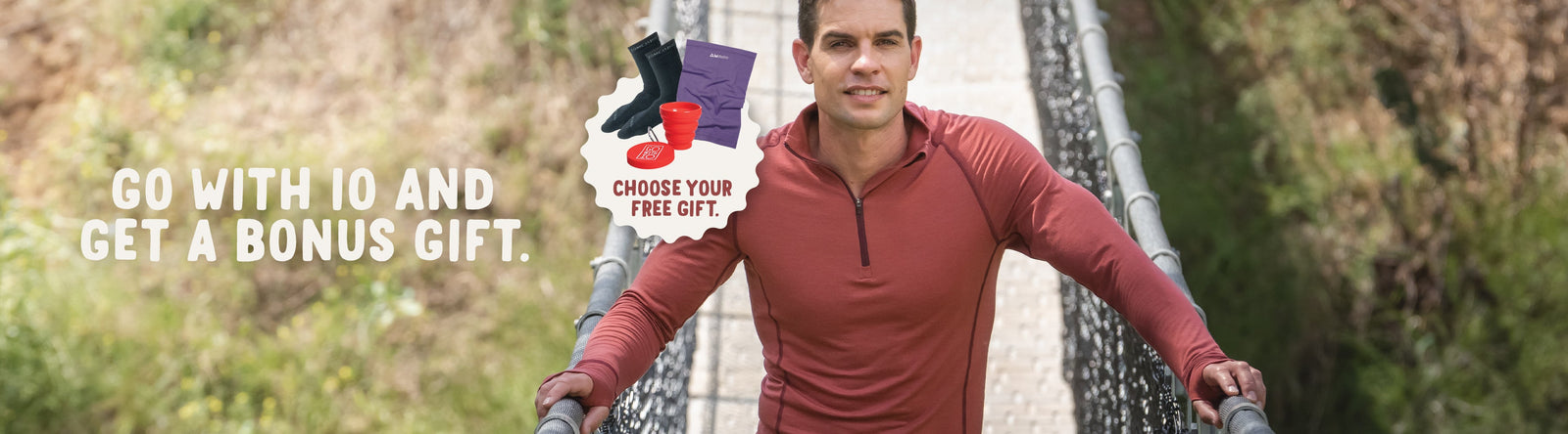 Man outdoors with a backpack on